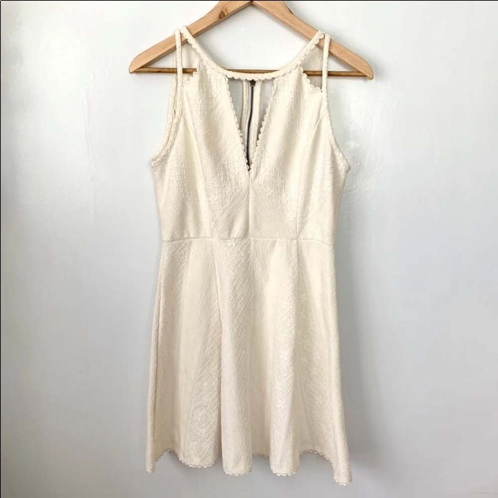 Free People Ivory Crochet Lace Flare Mini Dress - Picture 8 of 11